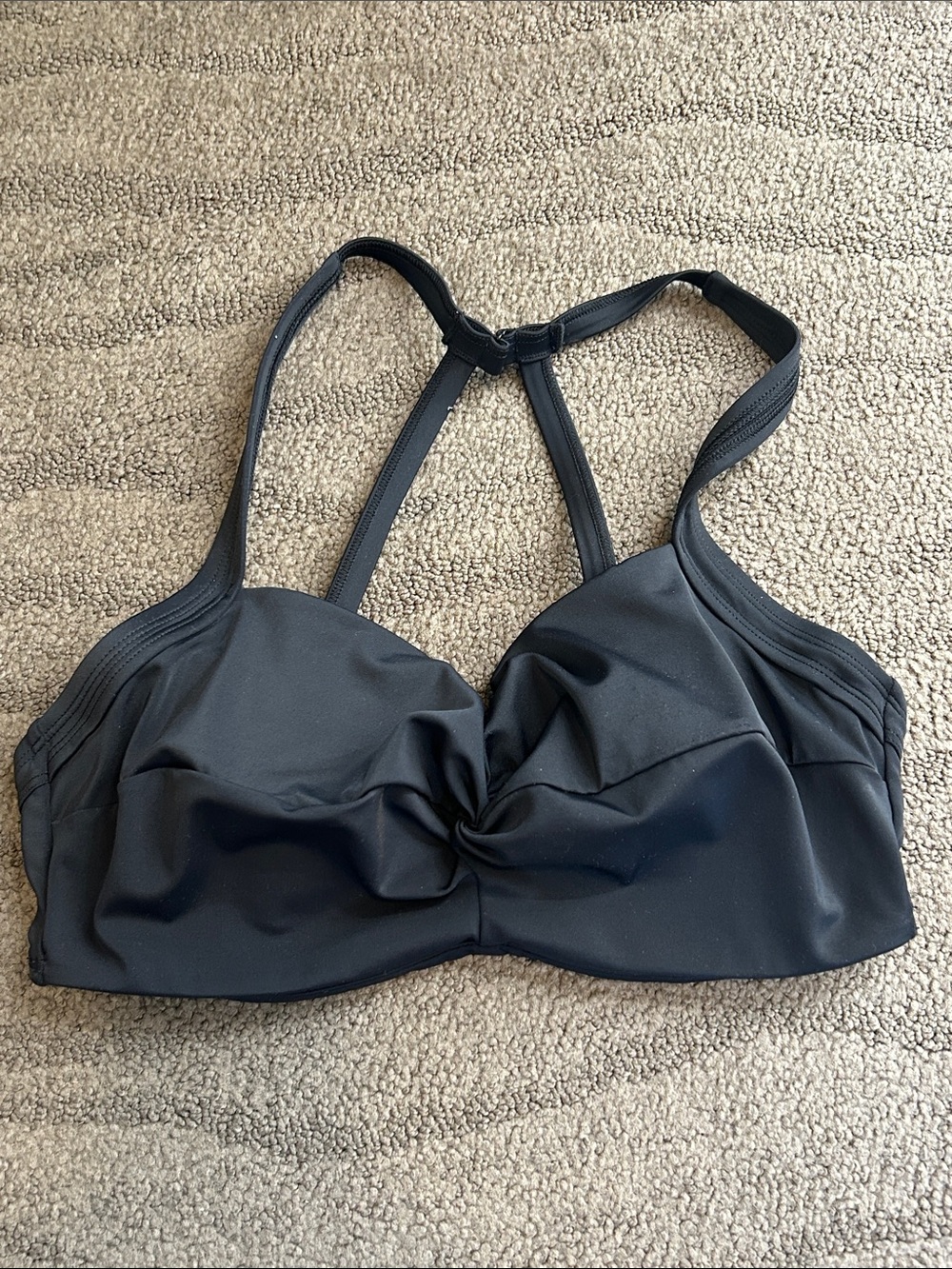 TITLE NINE Women's Bikini Top Twisted Front Black Size 34D